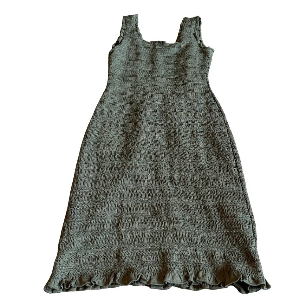 Akemi + Kin x Anthropologie Green Smocked Mini Dress Ruffle Size Medium Women's - Picture 5 of 10
